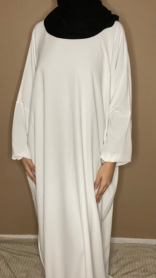 Abaya soie de Médine Blanc