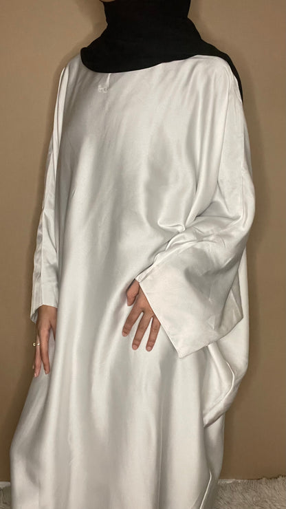 Abaya satinée Blanc