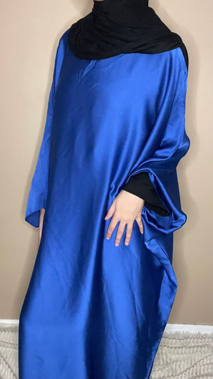 Abaya satinée Bleu roi