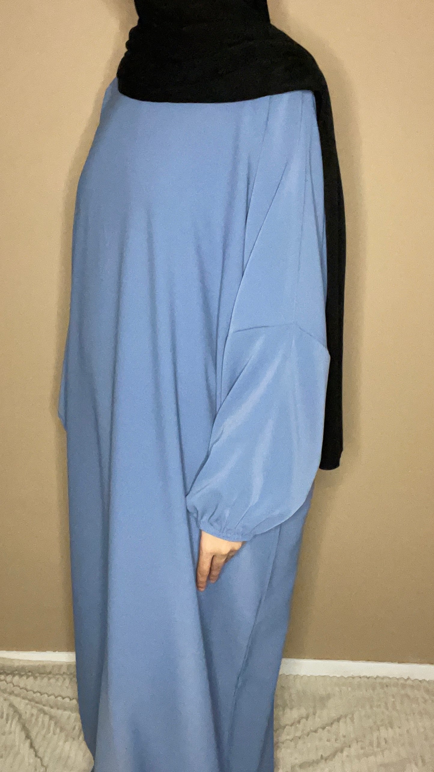 Abaya soie de Médine Bleu