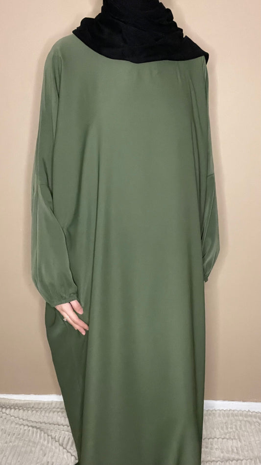 Abaya soie de Médine Kaki