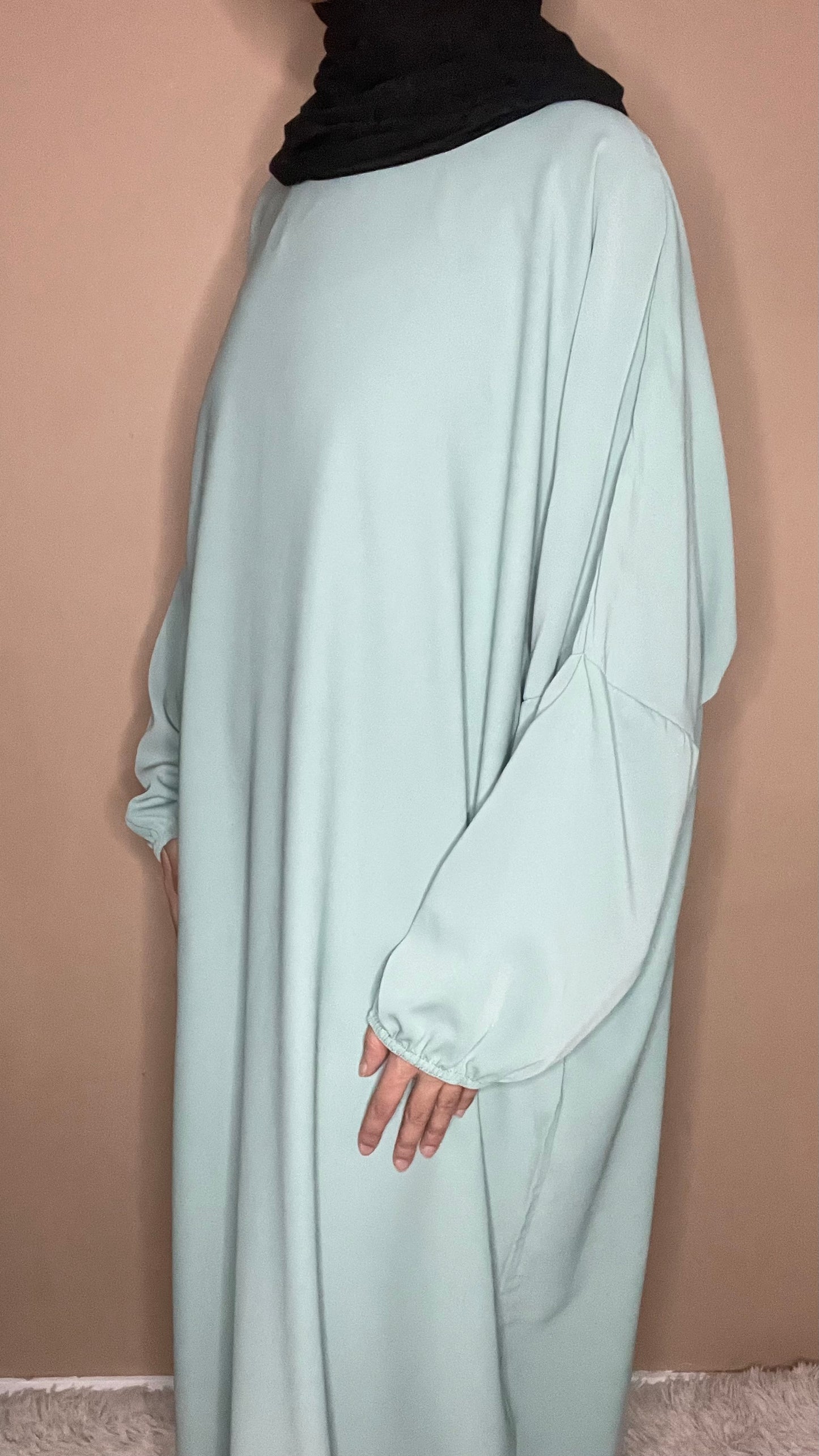 Abaya soie de Médine Menthe