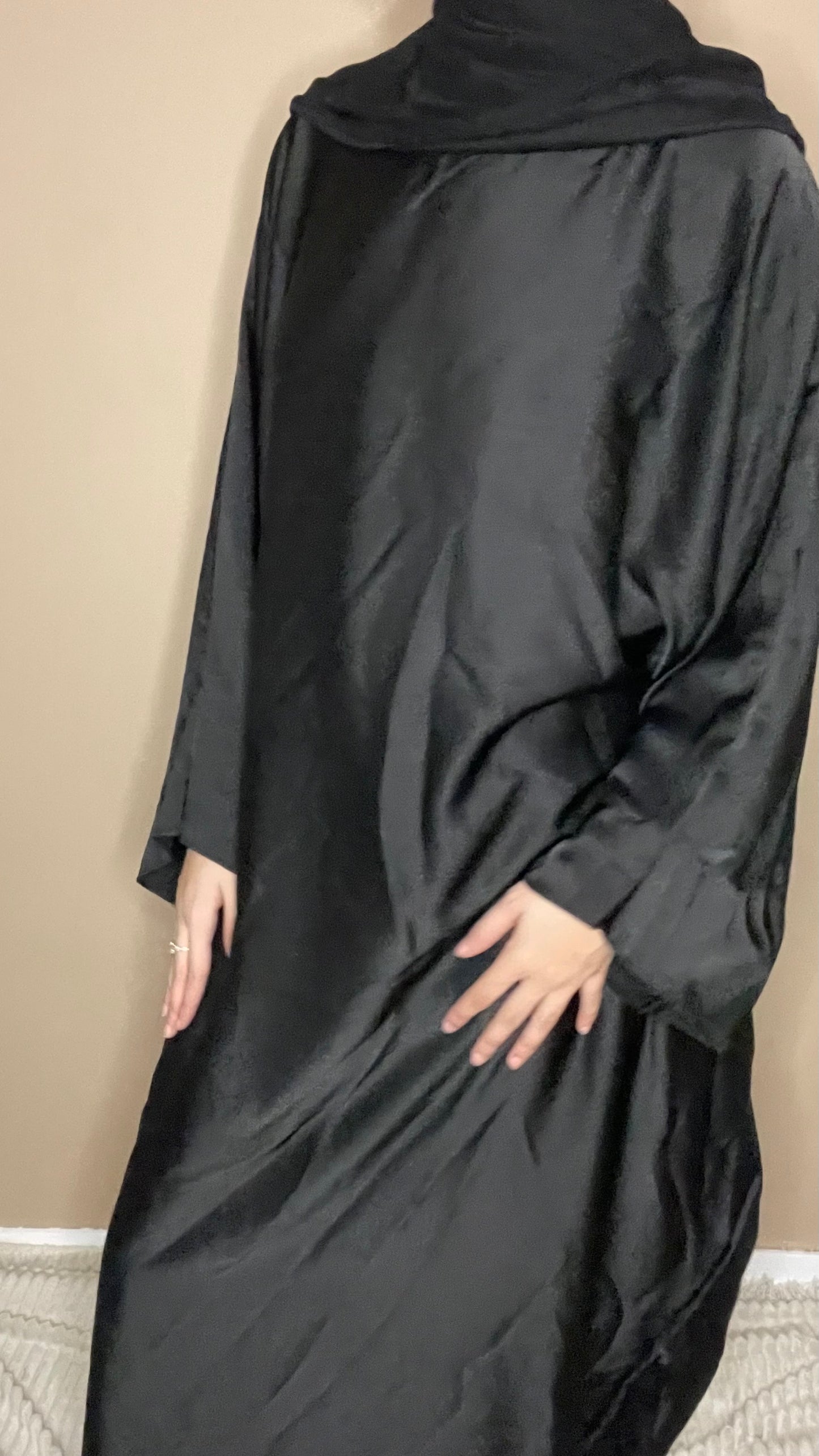 Abaya satinée Noir