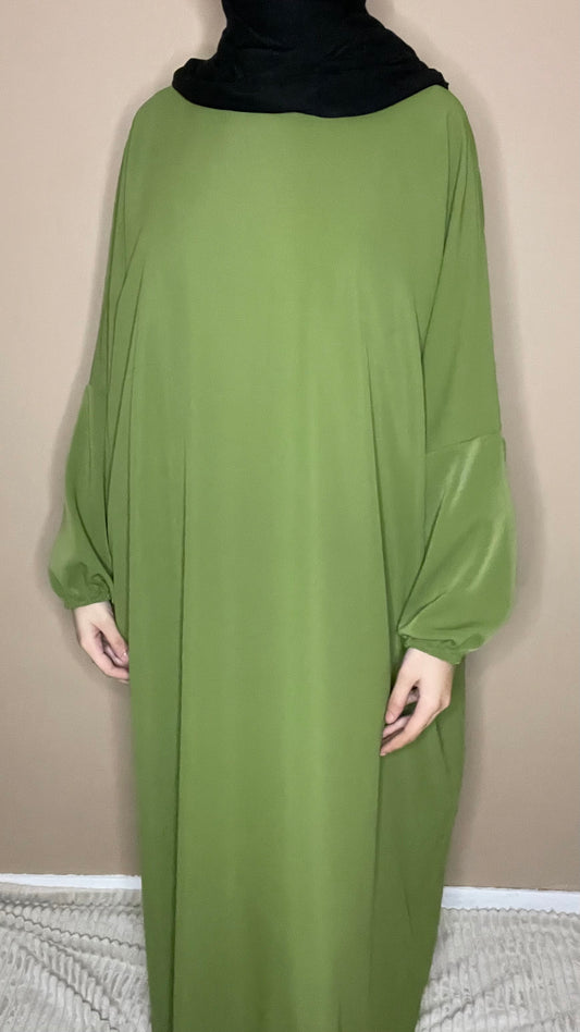 Abaya soie de Médine Pistache